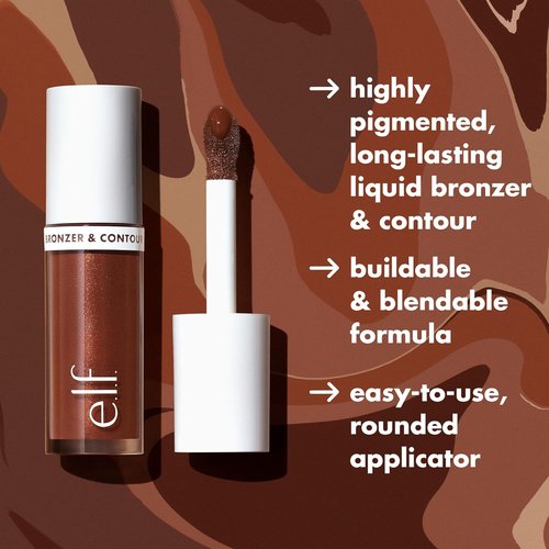e.l.f. Camo Liquid Bronzer - Silky, Highly Pigmented Formula for a Long-Lasting, Natural Glow | Vegan, 4 Light/Medium
