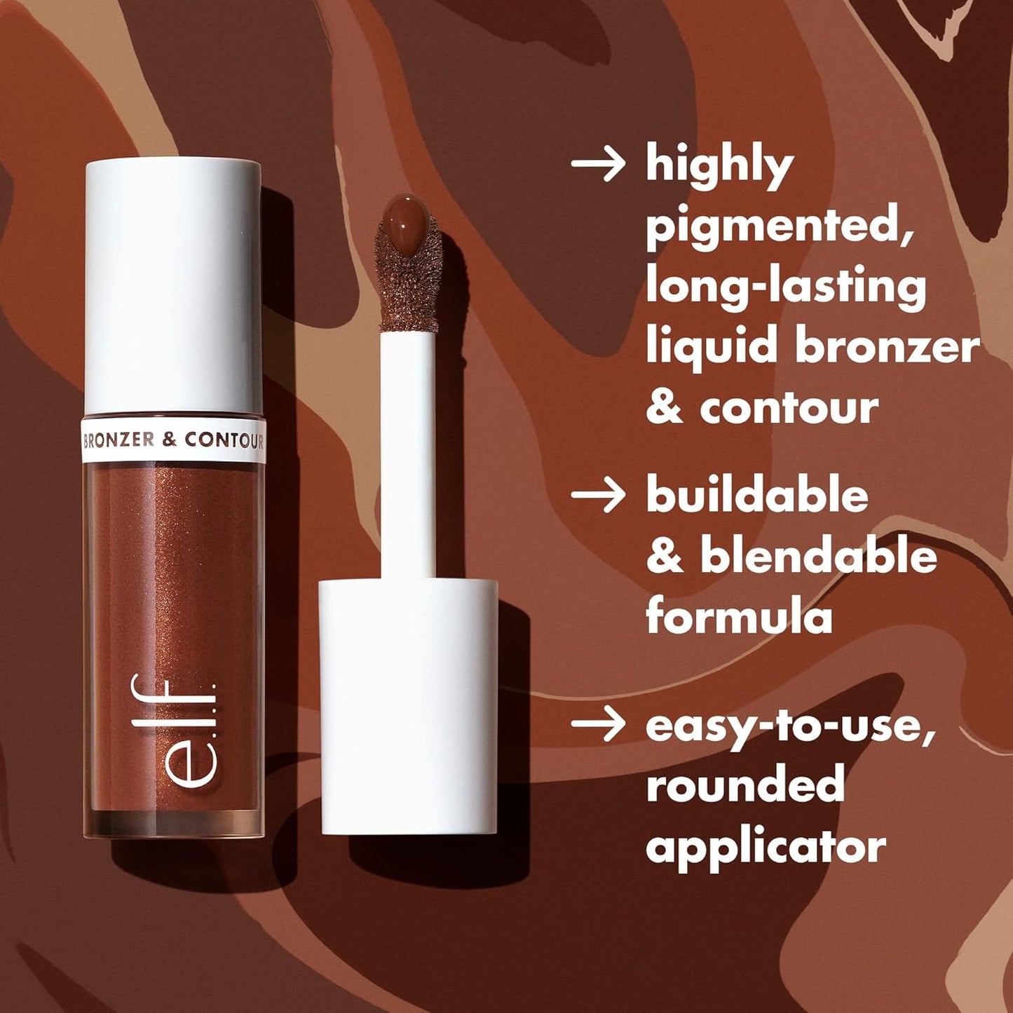 e.l.f. Camo Liquid Bronzer - Silky, Highly Pigmented Formula for a Long-Lasting, Natural Glow | Vegan, 5 Medium