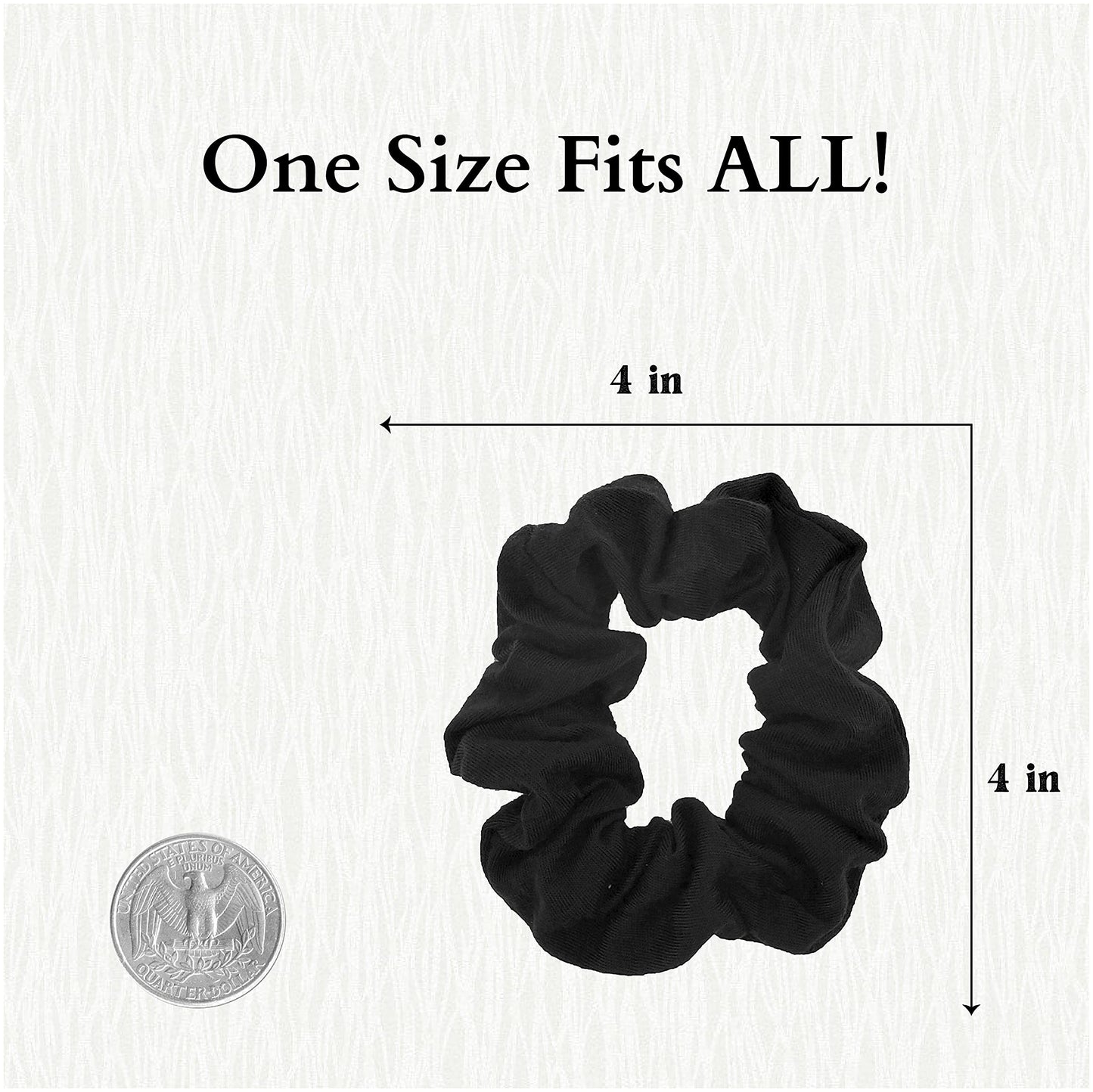 12 Pack Solid Hair Ties Scrunchies (Black)