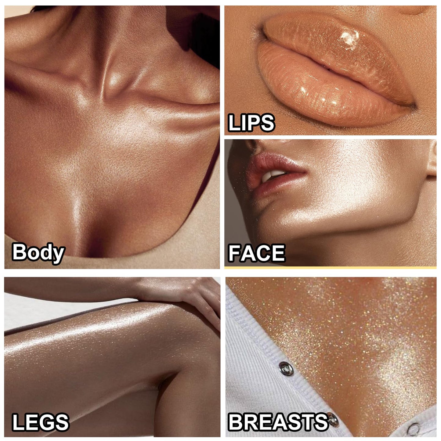 Shimmer Oil 100ml, Moisturizing Long Lasting Body Luminizer Face Brighten, Waterproof Liquid Illuminator Glow, Glitter Oil Highlighter Summer Glowing Makeup (#03 Bronze Gold)