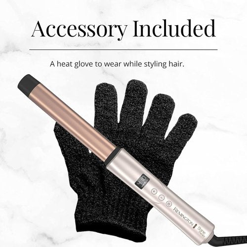 REMINGTON Shine Therapy Curling Wand - 1 Inch Argan Oil & Keratin Infused for Loose Waves | Includes Heat Glove