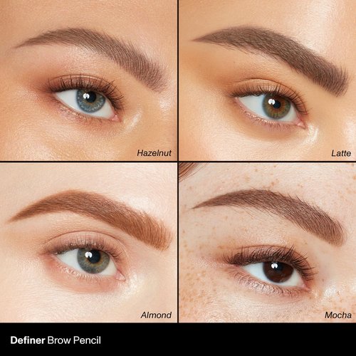 Morphe Definer Dual-Ended Brow Pencil & Spoolie - Eyebrow Pencil with Precision Slanted Tip for Shaping, Defining & Filling - Smooth, No-Tug Formula - Mocha (0.003 oz)