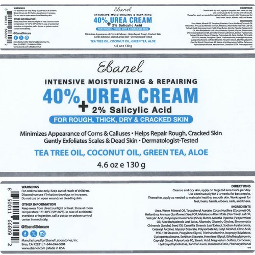 Ebanel Bundle of 40% Urea Cream 4.6 Oz, and 2.5% Retinol Moisturizer