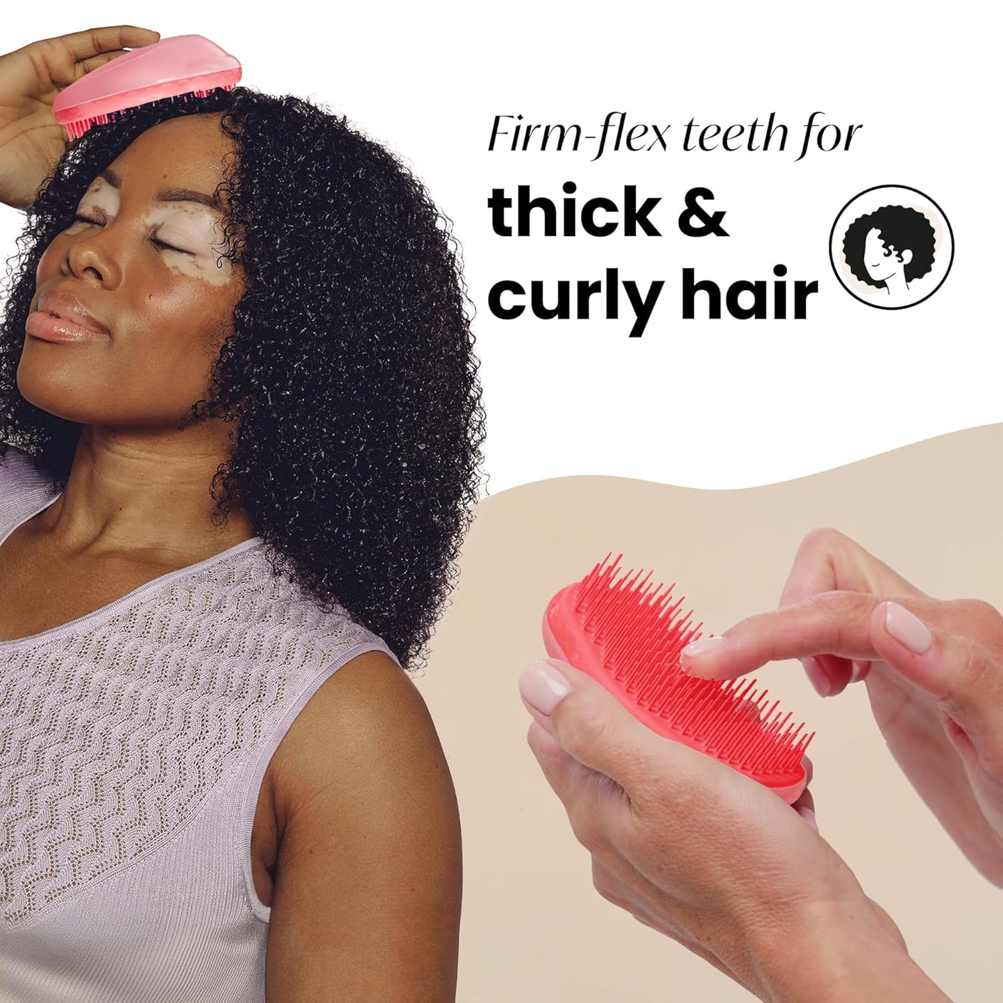 Tangle Teezer Original Detangler Brush, Dry & Wet Hair Brush for Thick & Curly Hair Types, Pink Punch