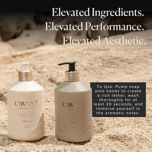 L’AVANT Collective Luxury Hand Soap - Natural Plant-Based Liquid Cleanser | Gentle Daily Wash, 16 Fl Oz Refillable Bottle | Ambre Santal