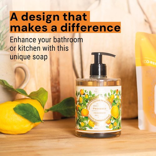 Panier des Sens - Fresh Citrus Liquid Hand Soap - Moisturizing Olive Oil Formula - 16.9 Fl Oz Refillable Bottle