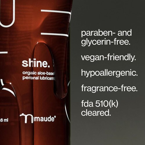 Maude Shine Aloe Water-Based Personal Lubricant - Hydrating & Non-Sticky - 4 fl oz, Fragrance-Free & Vegan