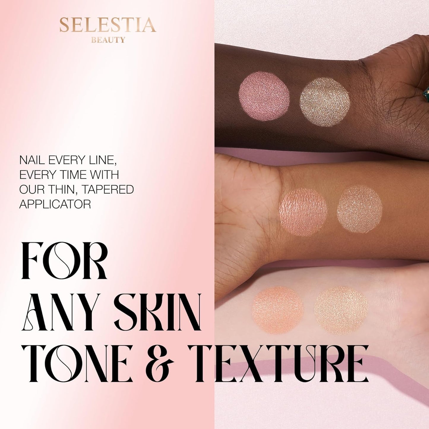 SELESTIA BEAUTY Powder Highlighter – Divine V | Radiant Glow for All Skin Tones, 0.53 oz