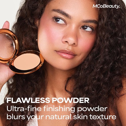 MCoBeauty - Parent - Miracle Flawless Pressed Powder - Compact Setting Powder with Rose Flower Extract and Sweet Almond Oil - Helps Finish and Refine the Look of Makeup