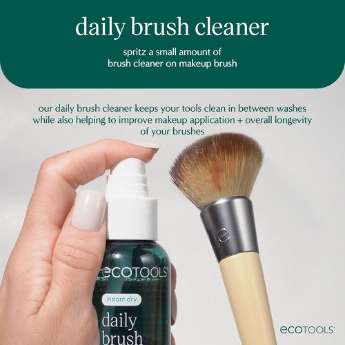 EcoTools Makeup Brush Cleanser Spray - Quick Drying, Fragrance-Free, Travel Size | 3 fl oz./89 ml, Vegan & Cruelty-Free