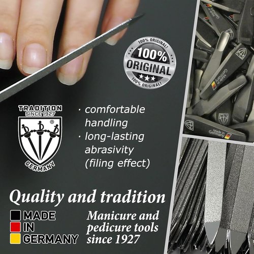 3 Swords Germany - Double-Sided Sapphire Metal Pocket Nail File | Fine & Coarse, Made in Solingen