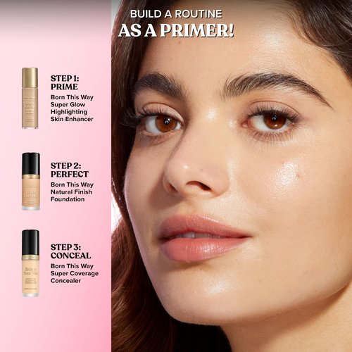 Too Faced Born This Way Super Glow Multi-Use Highlighting Skin Enhancer | Hydrating, Natural, All-Over Glow with Luminous Finish for Lit-From-Within Skin | Non-Greasy + Blendable, Opalescent, 1 Fl Oz