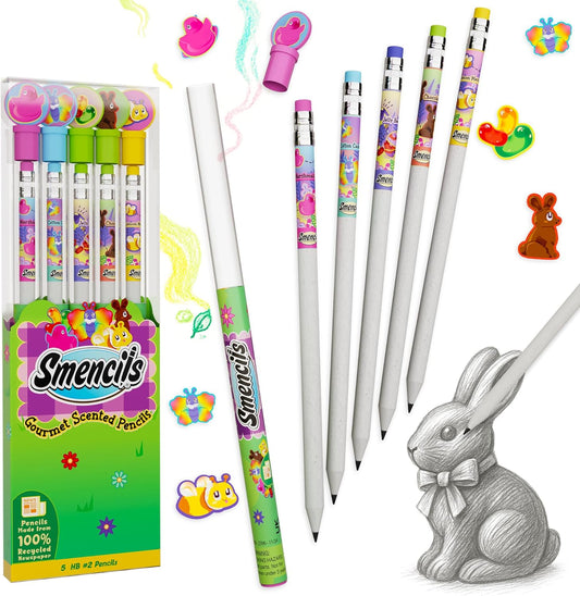 Spring Smencils - Scented HB #2 Pencils, 5 Count | Perfect Gifts for Kids & Classroom Rewards