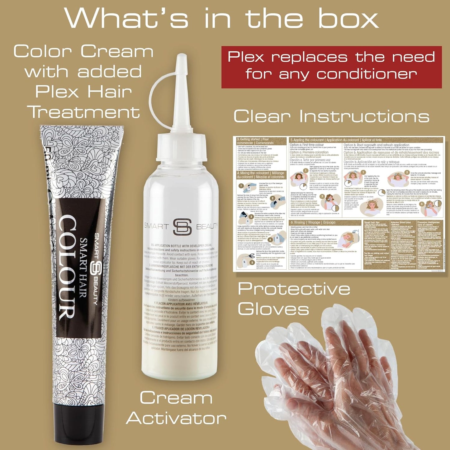 Smart Beauty Ash Blonde Hair Dye - Permanent Color with Plex Conditioner, Vegan & Cruelty-Free