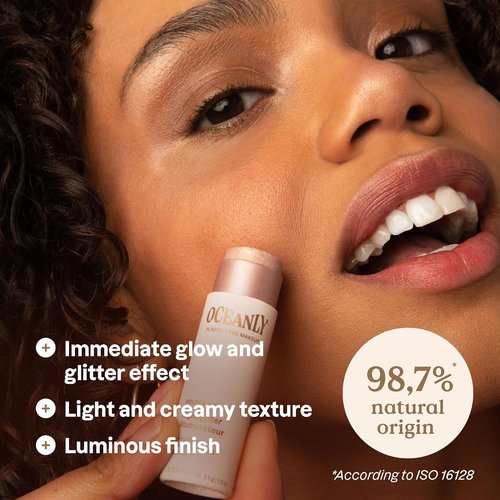 ATTITUDE Oceanly Highlighter Stick - Titanium Dioxide-Free, EWG Verified, Vegan & Cruelty-Free, Golden Rose, 0.3 Oz