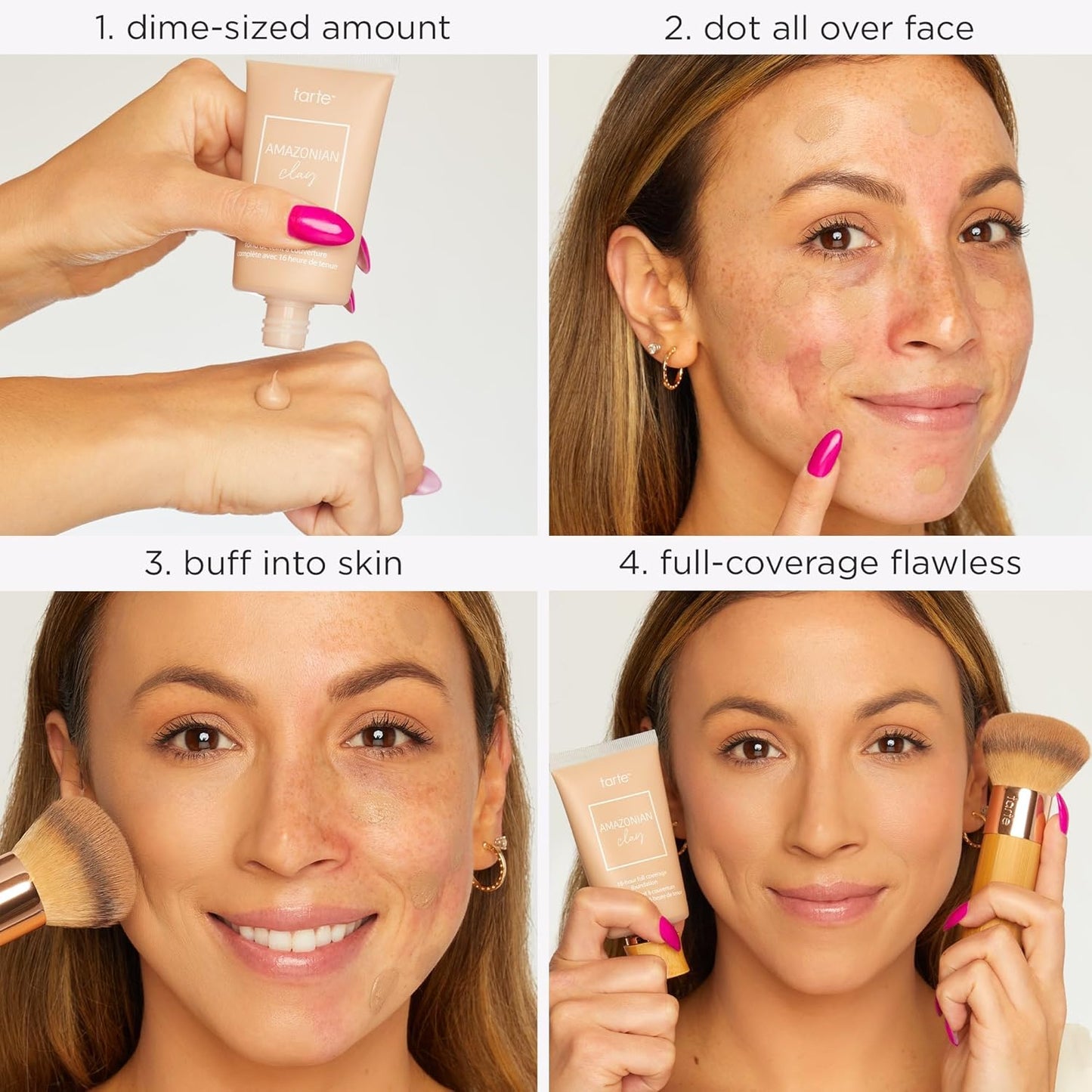 Tarte Amazonian Clay Foundation - 16-Hour Full Coverage, Matte Finish & Hydrating Formula, Vegan & Cruelty-Free