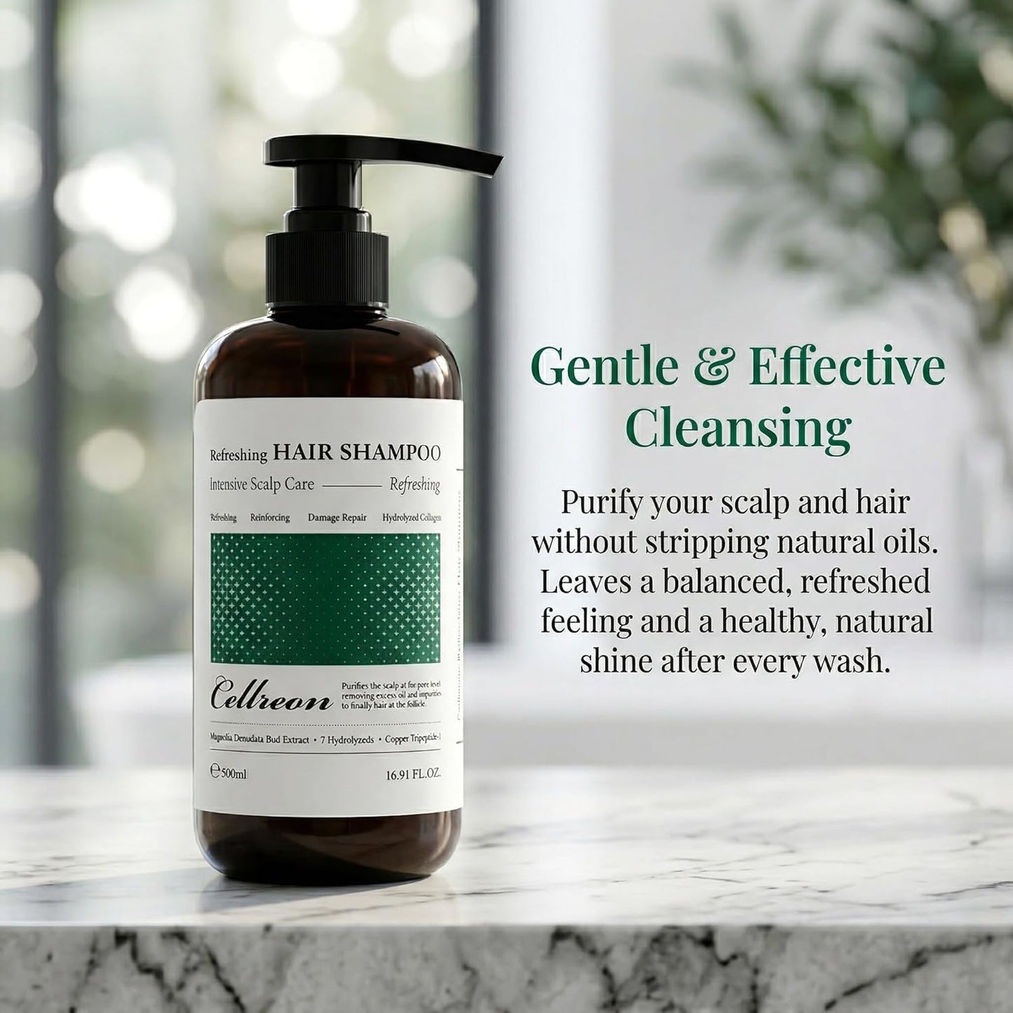 Skiennix Refreshing Hair Shampoo - Strengthening & Volumizing Cleanser with 7 Proteins & 14 Herbal Extracts | 16.91 fl oz