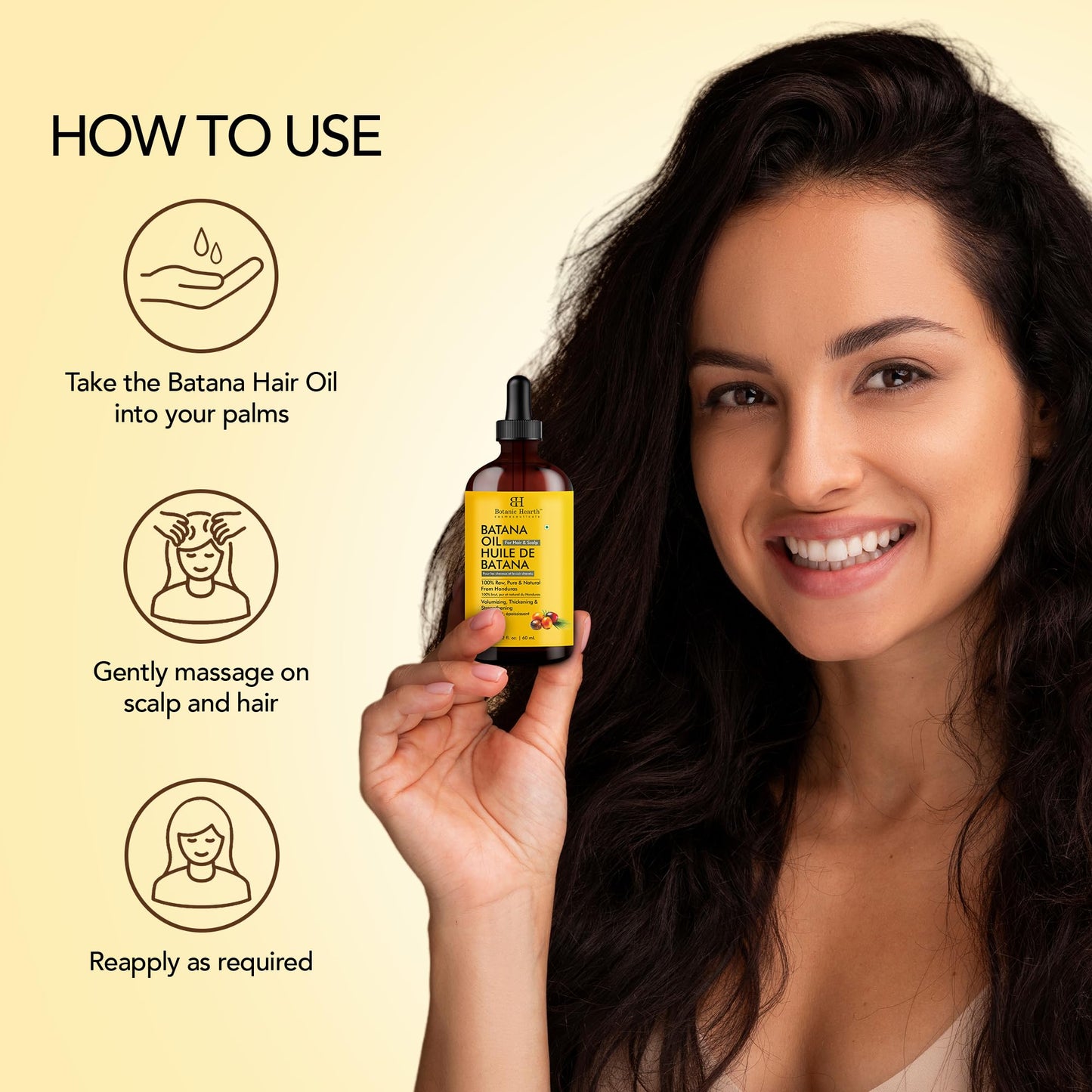 Botanic Hearth Raw Batana Oil for Hair Growth (2 fl oz) | 100% Pure & Unrefined Oil from Honduras | Promotes Thicker, Stronger Hair