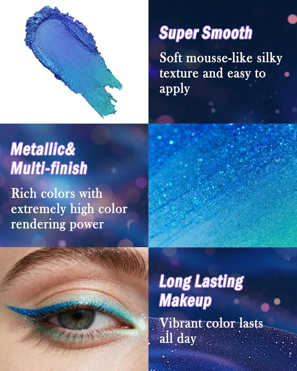 Skiennix Multichrome Gel Eyeliner - Pink Shifting Glitter, Waterproof & Long-Lasting Holographic Eye Makeup Pen