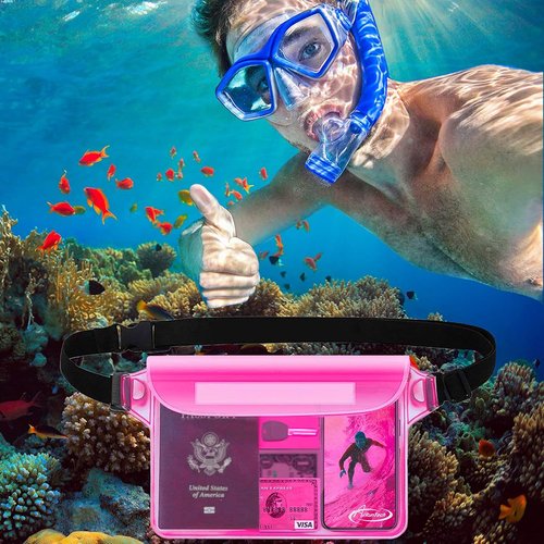AiRunTech Waterproof Pouch - 2 Pack Waist Strap Design | Keep Your Phone Safe & Dry | Ideal for Beach, Boating & Water Activities