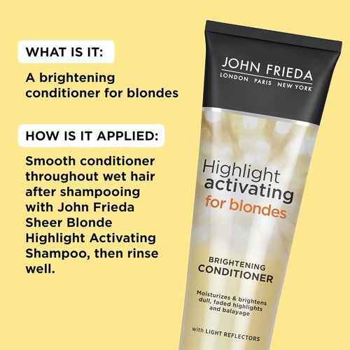 John Frieda Sheer Blonde Highlight Activating Conditioner - Brightening & Moisturizing with Avocado Oil | 8.45 Oz (Pack of 2)