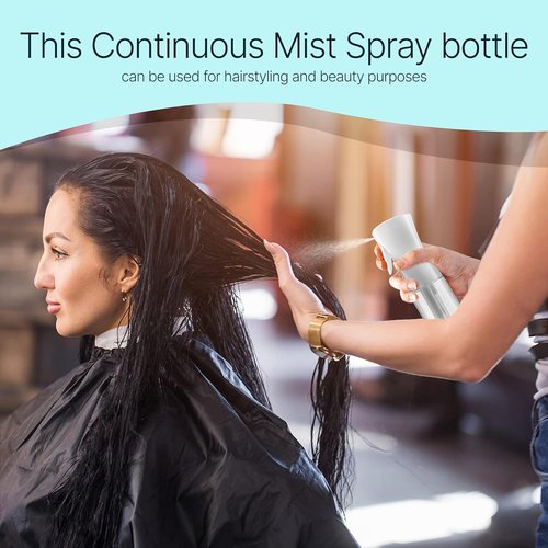 BeautifyBeauties Hair Spray Bottle - Ultra Fine Continuous Mister for Hairstyling & Skin Care | Black, 6.8 Oz