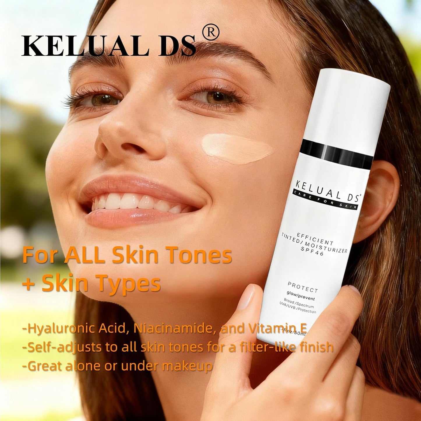 Skiennix Anti-Aging Tinted Face Moisturizer - Hydrating Sheer Sunscreen SPF 46 | 1.7oz/50ml