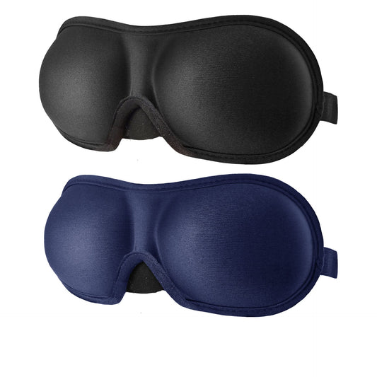 REEBENT 3D Eye mask for Sleeping,Machine Washable, Sleep Mask for Women, Blinder Blindfold Airplane (black+navy)