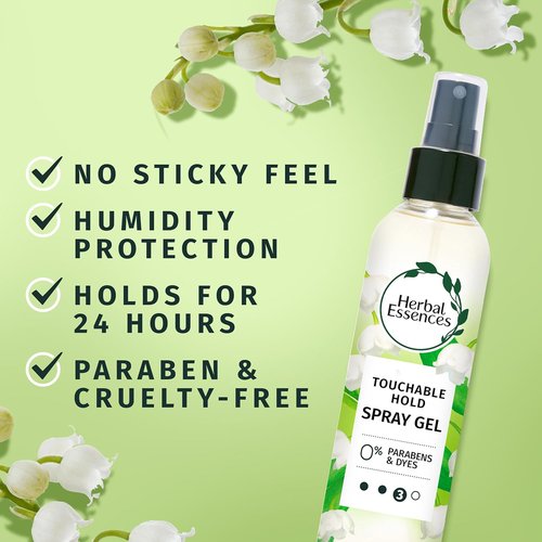 Herbal Essences Hair Spray Gel - Touchable Hold Styling Gel for Curly Hair | 5.7 Fl Oz (Pack of 3)