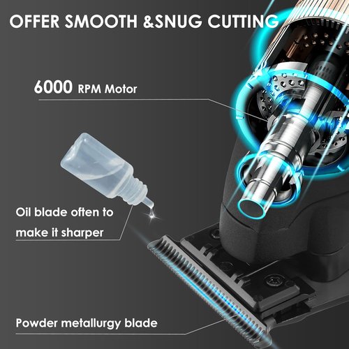 KEMEI 2293 Professional Hair Trimmer - Cordless Zero Gapped Beard Clippers for Men