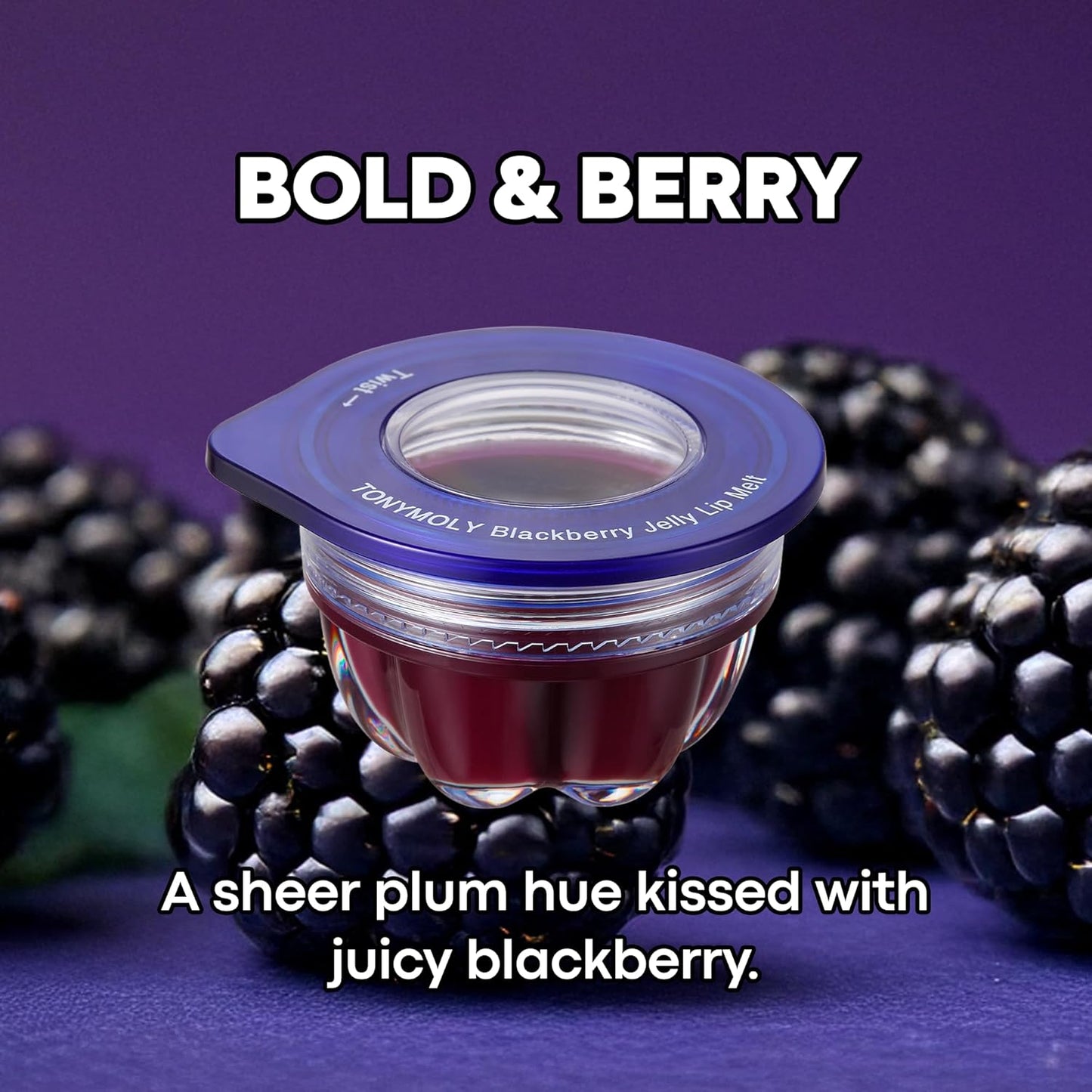 TONYMOLY Jelly Lip Melt, Moisturizing, Hydrating & Nourishing Lip Balm Treatment, Blackberry 0.31 oz.