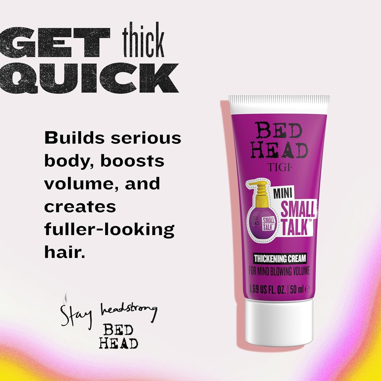 Bed Head by TIGI Thickening Cream - Travel Size Mini, 1.69 Fl Oz for Voluminous Hair