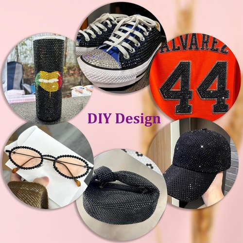16000Pcs Resin Jelly Rhinestones for Crafting, Black Rhinestones Flatback Gems, Bedazzling Crystal with 3Pcs 10ml B7000 Jewelry Glue for DIY Crafts Clothing Tumblers Shoes Fabric Nail Art