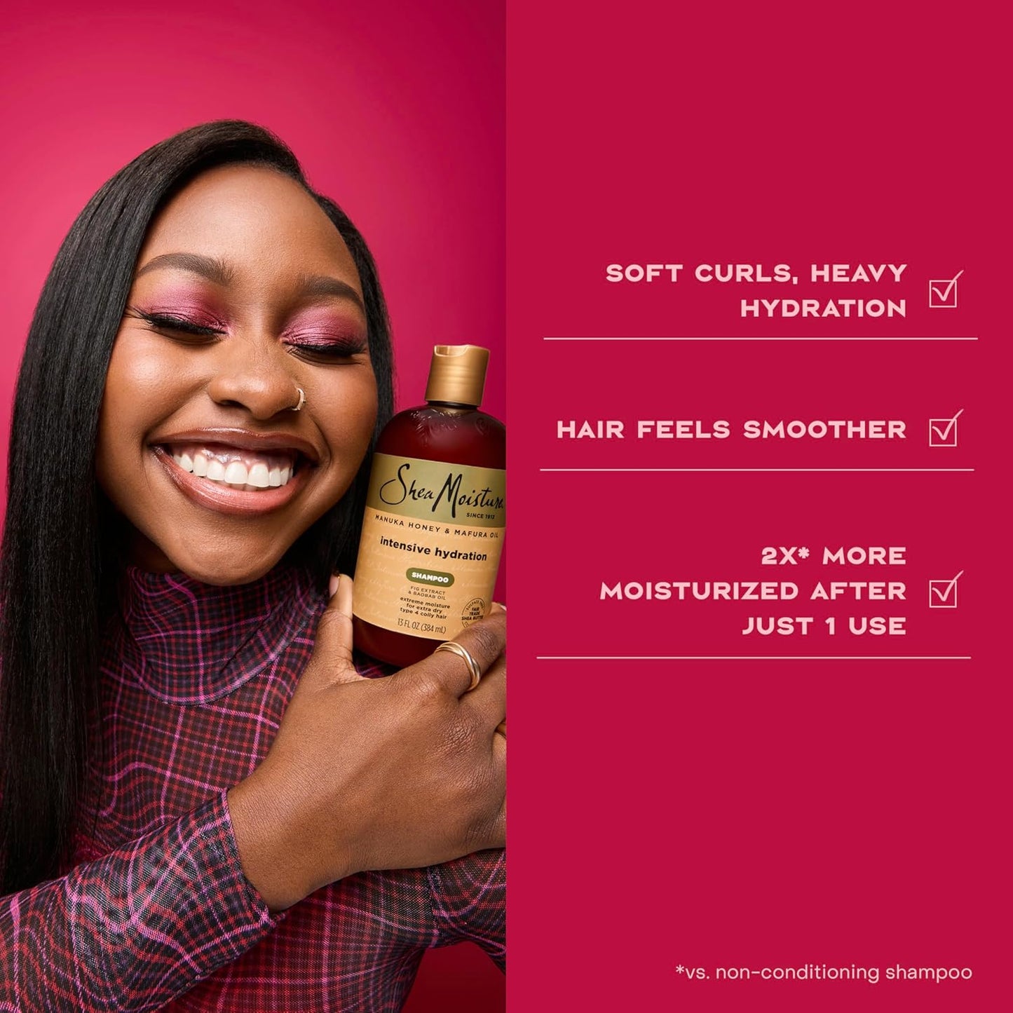 SheaMoisture Intensive Hydration Shampoo - Manuka Honey & Mafura Oil for Dry Hair | Sulfate-Free, 13 fl oz