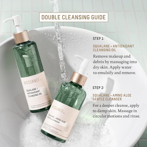 Biossance Squalane + Amino Aloe Face Wash - Hydrating Foaming Cleanser for All Skin Types | Removes Makeup & Deeply Cleans Pores