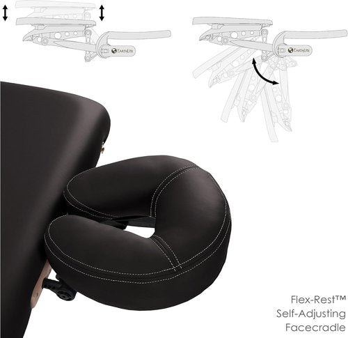 EARTHLITE Portable Massage Table Package - Avalon with Reiki Endplate, Premium Face Cradle & Carry Case (30”x73”)