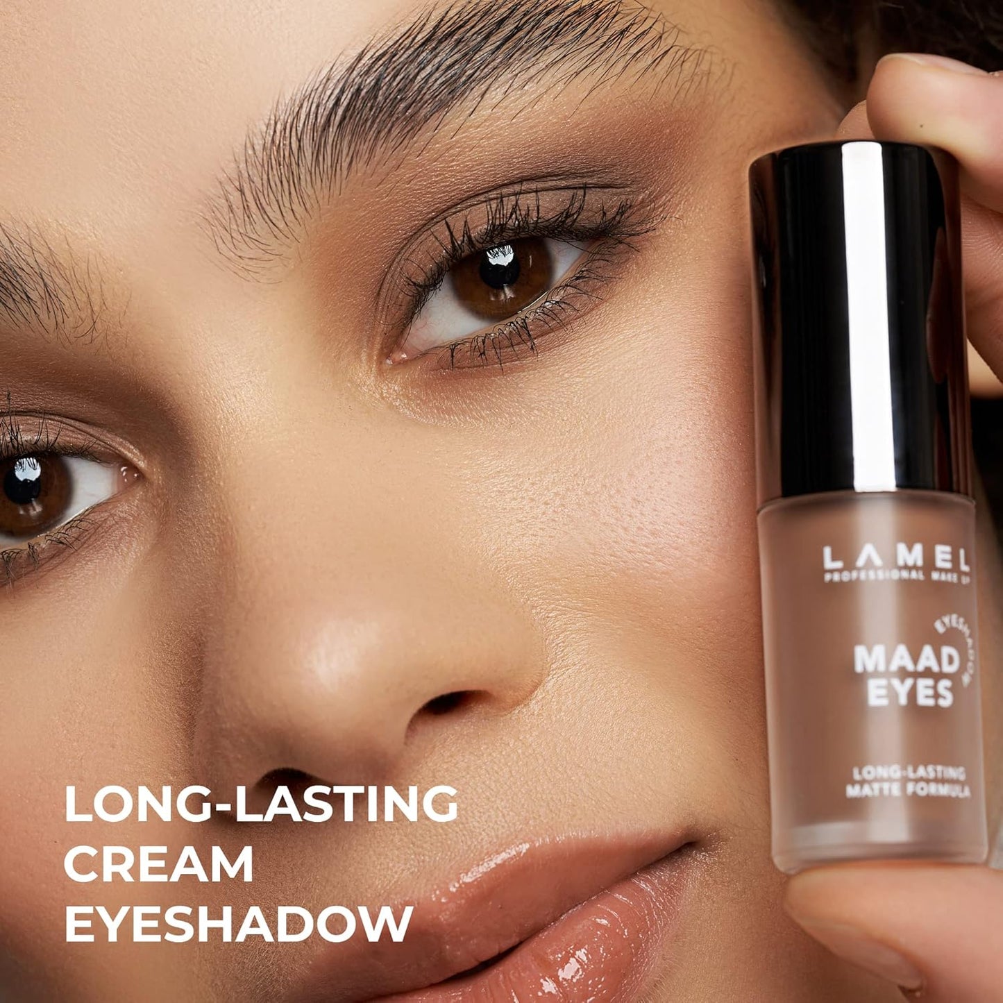 Lamel Matte Liquid Eyeshadow - Long-Lasting Waterproof Eye Tint - Hypoallergenic Brown Cream, 5.2ml
