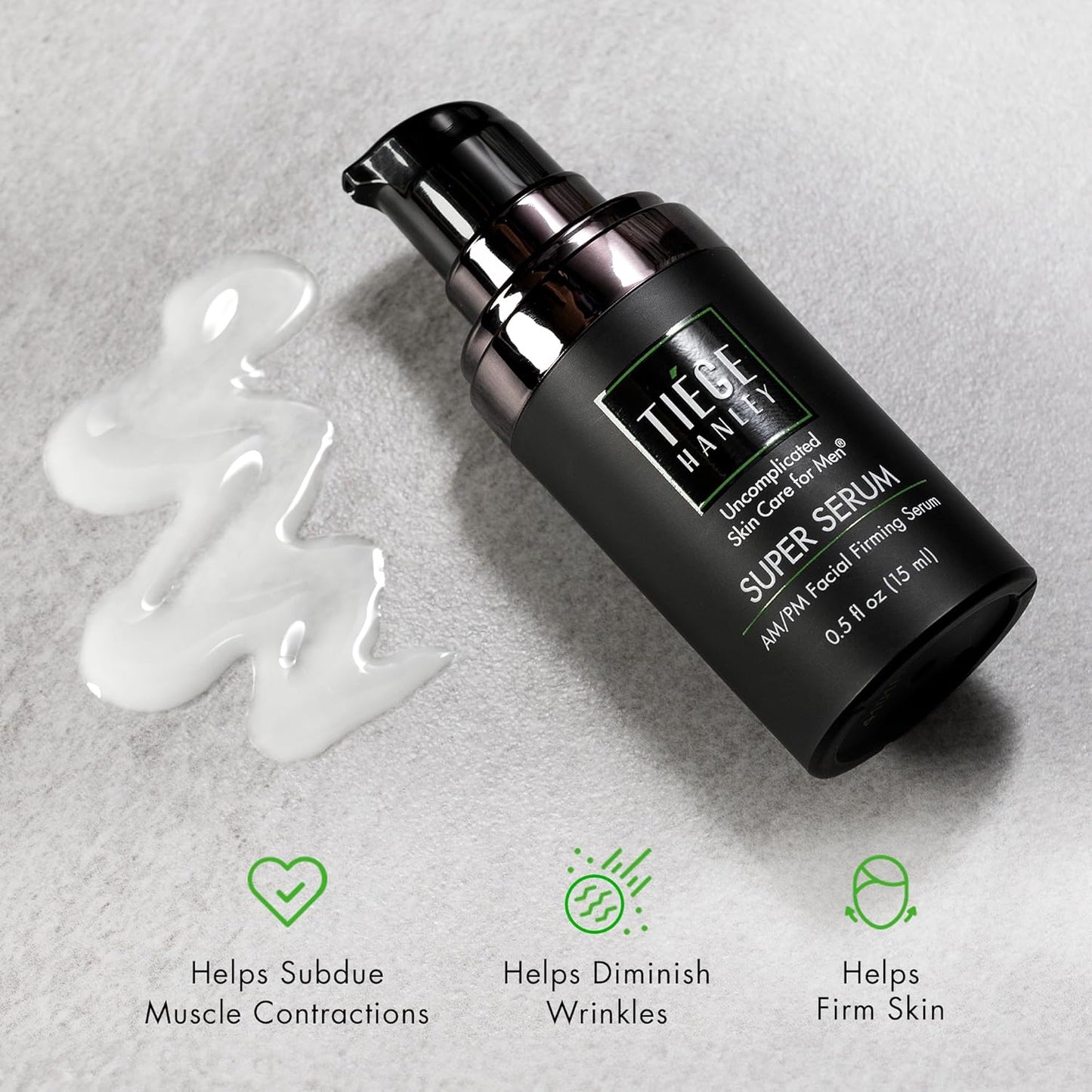Tiege Hanley Anti-Aging Face Serum for Men - Super Serum with Peptides & Hyaluronic Acid | 0.5 Fl Oz