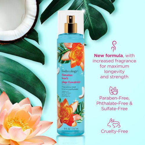 Bodycology Long-Lasting Fragrance Body Mist, Hawaiian Beach, 8 fl oz