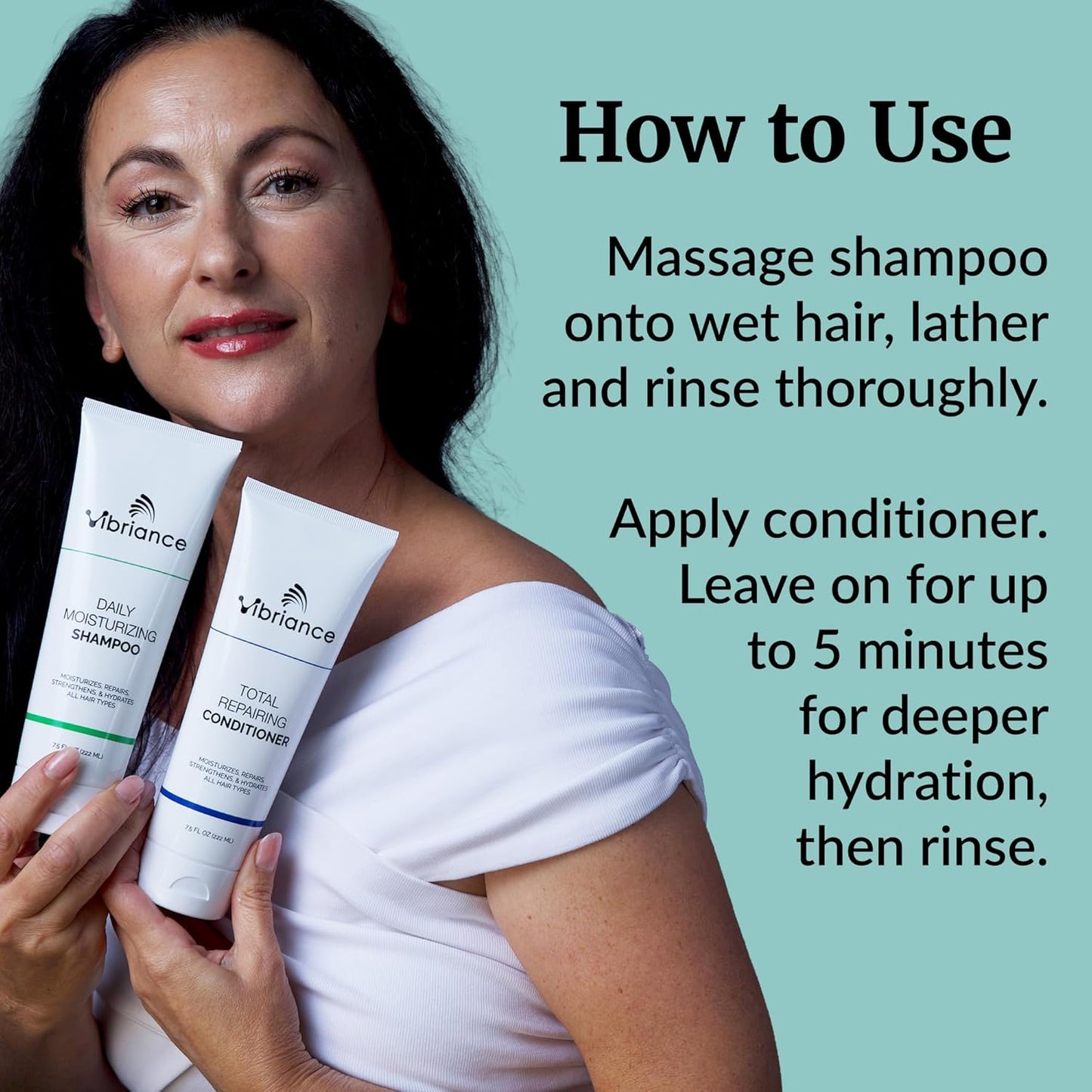 Vibriance Shampoo & Conditioner Set - Biotin-Infused Strengthening Wash for Dry, Damaged Hair | Deeply Hydrating