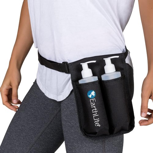 Earthlite Massage Bottle Kit - Double Holster with 2 Heavy-Duty 8oz Bottles & Adjustable Strap