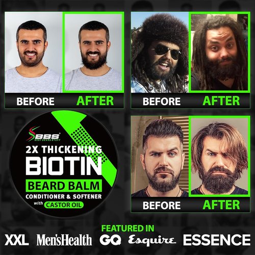 Regine Switzerland Beard Growth Kit - 2X Thickening Biotin Balm & Conditioner + 6X Liquid Biotin with Collagen Peptides for Enhanced Beard & Hair Growth