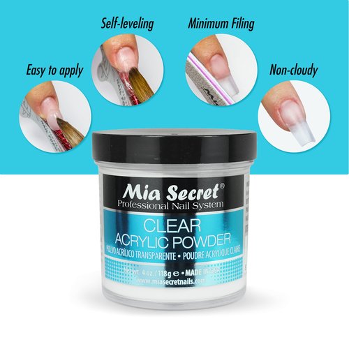 Mia Secret Clear Acrylic Powder 4oz