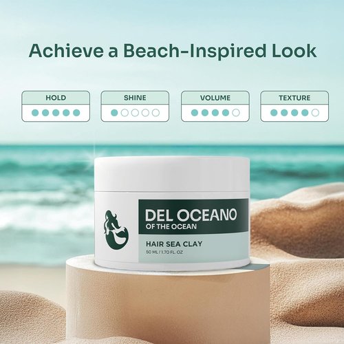 Del Océano Hair Styling Sea Clay - Strong Hold, Matte Finish Hair Clay for Men | 2.7 oz