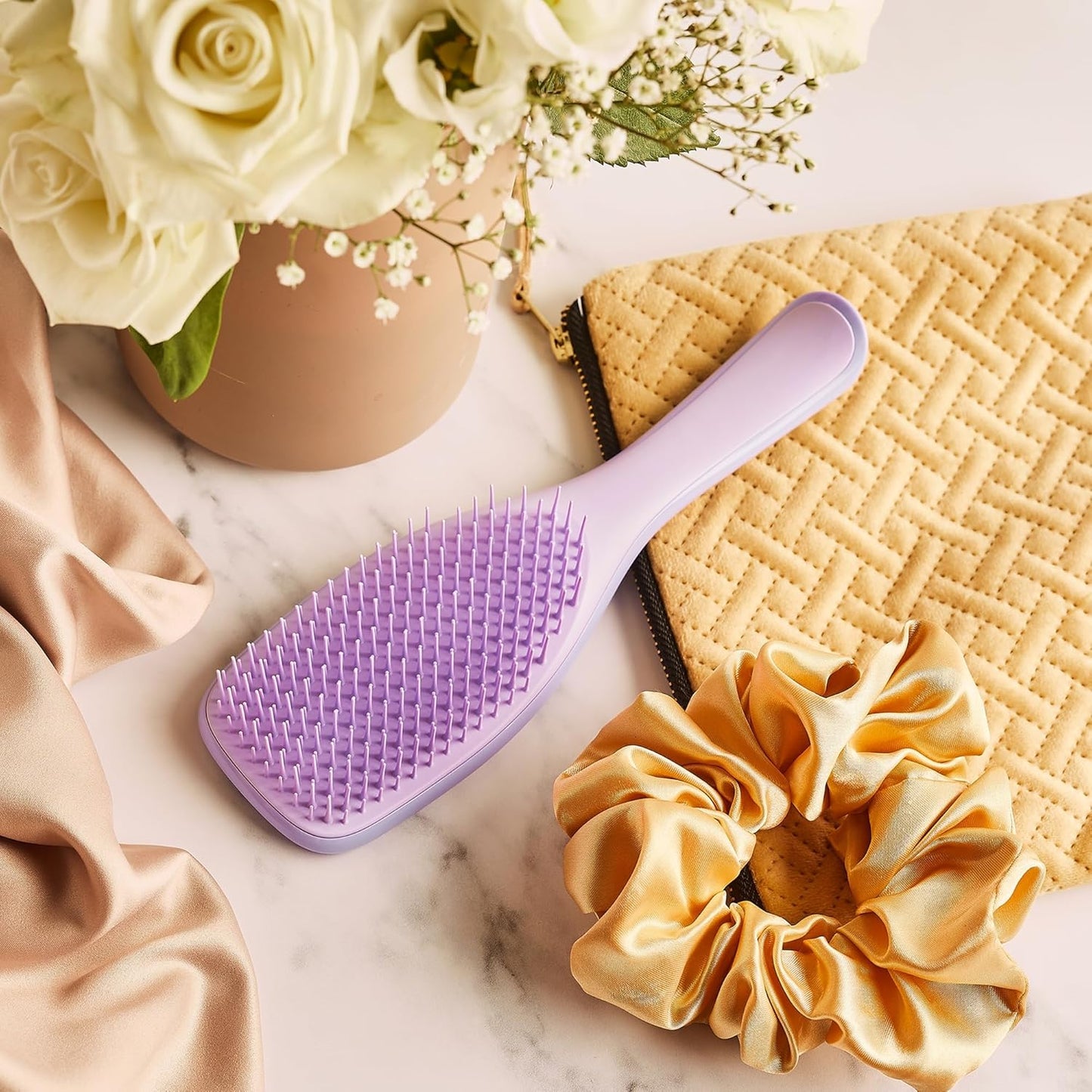 Tangle Teezer Ultimate Detangler Brush Duo - Fine & Fragile Hair Care | Purple & Pink/Mint