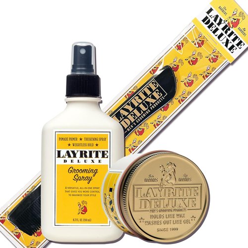 Layrite Deluxe Grooming Bundle - Original Pomade, Spray & Comb Set (4.25oz)