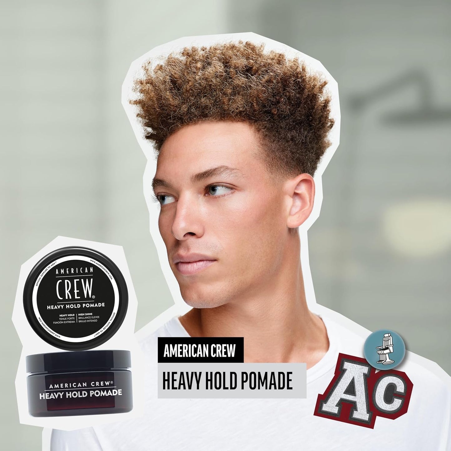 American Crew Men's Hair Pomade - Heavy Hold & High Shine Styling Gel, 3 oz