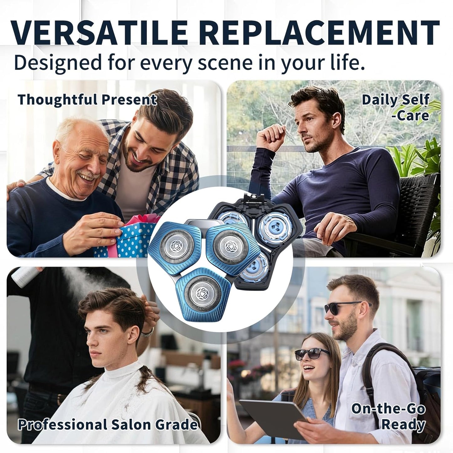 Philips SH71/50 Replacement Shaving Heads - Compatible with S5000 & S7000 Series Shavers | 2-Pack (Blue)