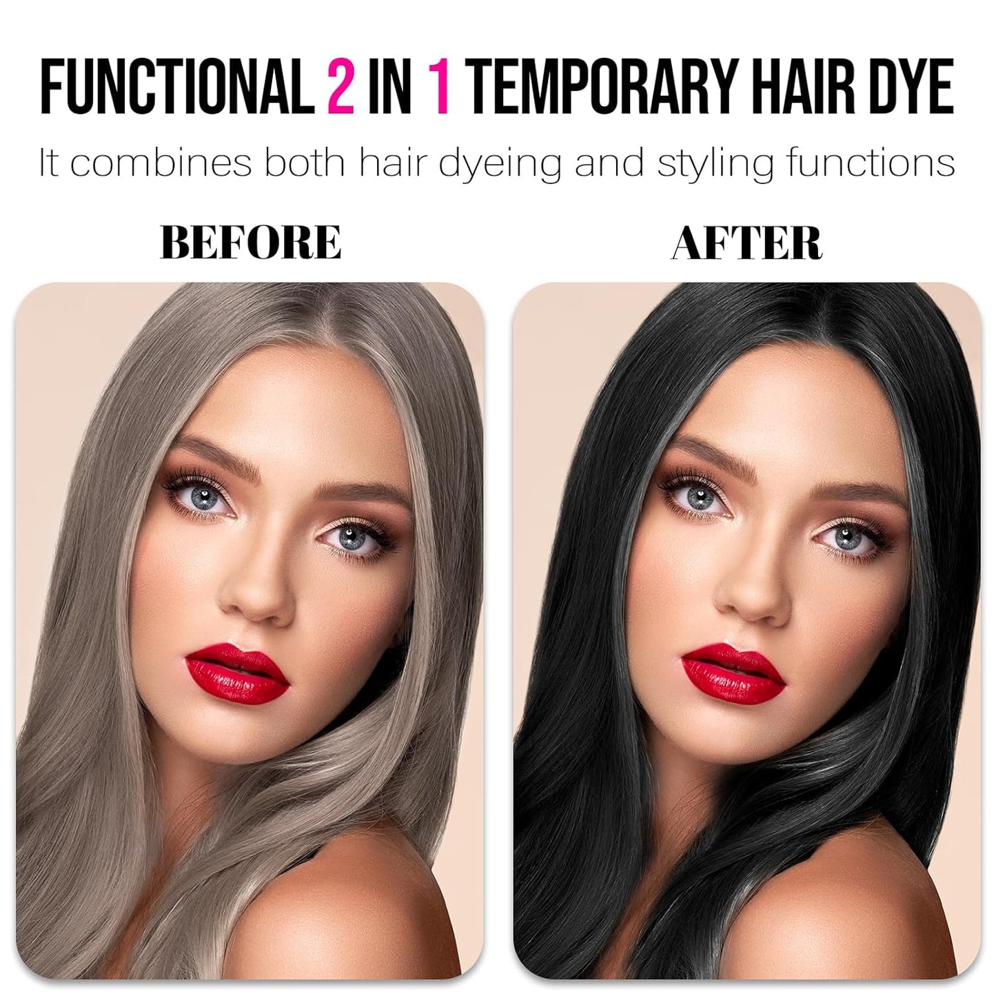 Skiennix Temporary Hair Color Wax - Natural Black Hair Dye for Kids | 120g for Halloween & Cosplay