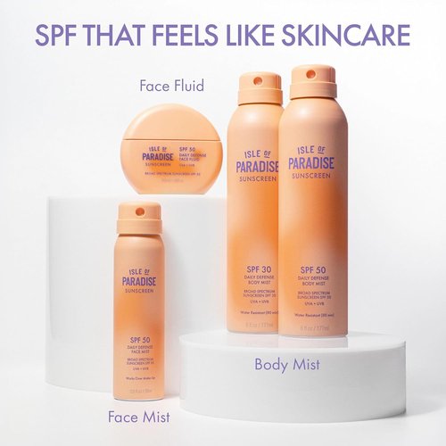 Isle Of Paradise Daily Defense Face Mist SPF 50 - Hydrating Sunscreen Spray for All Skin Types | 2 fl. oz